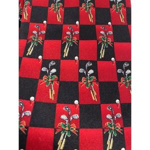 Hallmark Christmas Golf Tie 100% Silk 56"‎